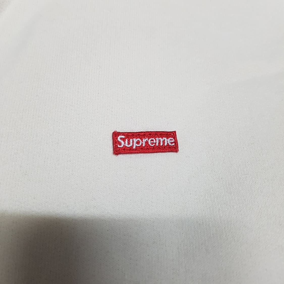 L 슈프림 스몰박스 로고 집업 후드 아이보리 오프화이트 후디 Suprem 상품이미지3