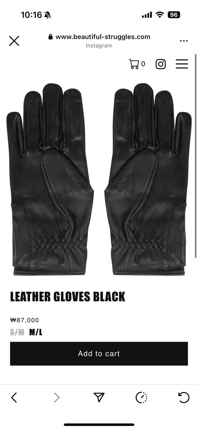 beautiful struggles 레더 글러브 장갑 S/M 사이즈 상품이미지2