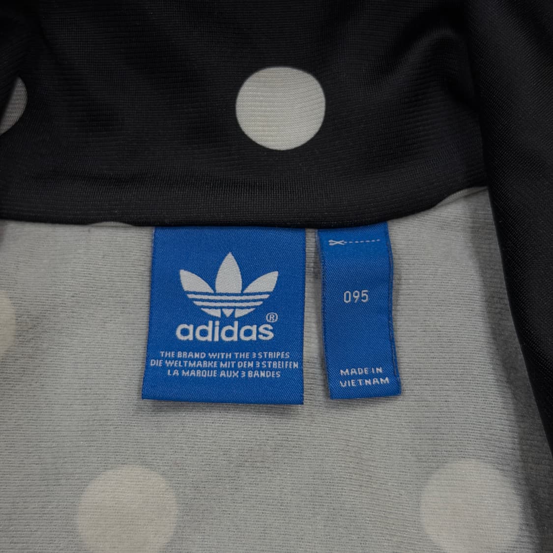 아디다스 빈티지 파이어버드 빅로고 땡땡이 도트 패턴 트랙탑져지 자켓 블랙 상품이미지4