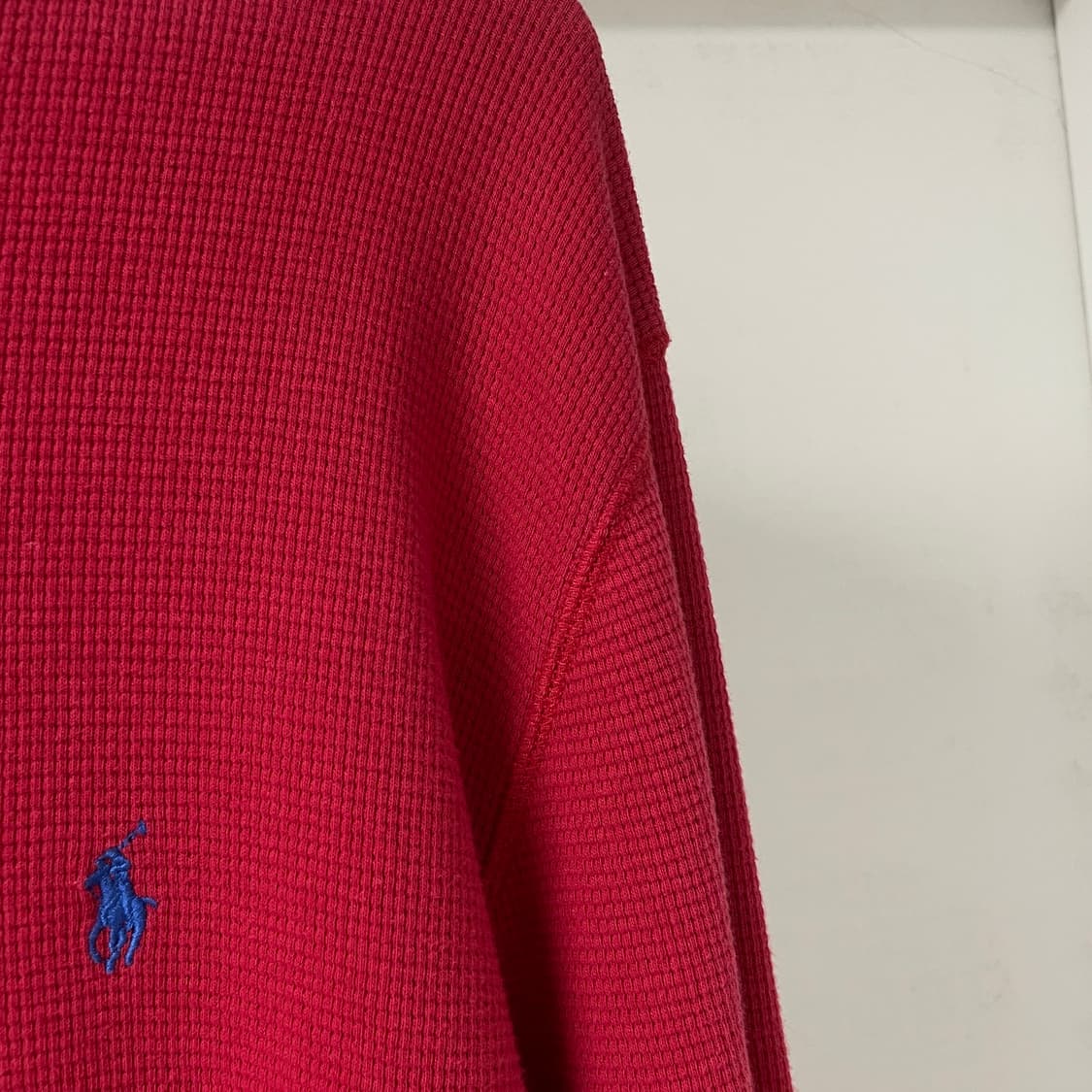 폴로 랄프로렌 와플 긴팔 티셔츠 레드 S 상품이미지4