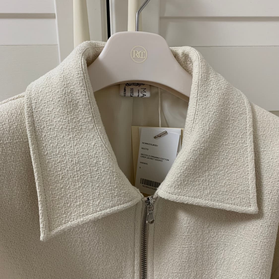 S)렉토 리사이클 오가닉 코튼 크롭 자켓 상품이미지4