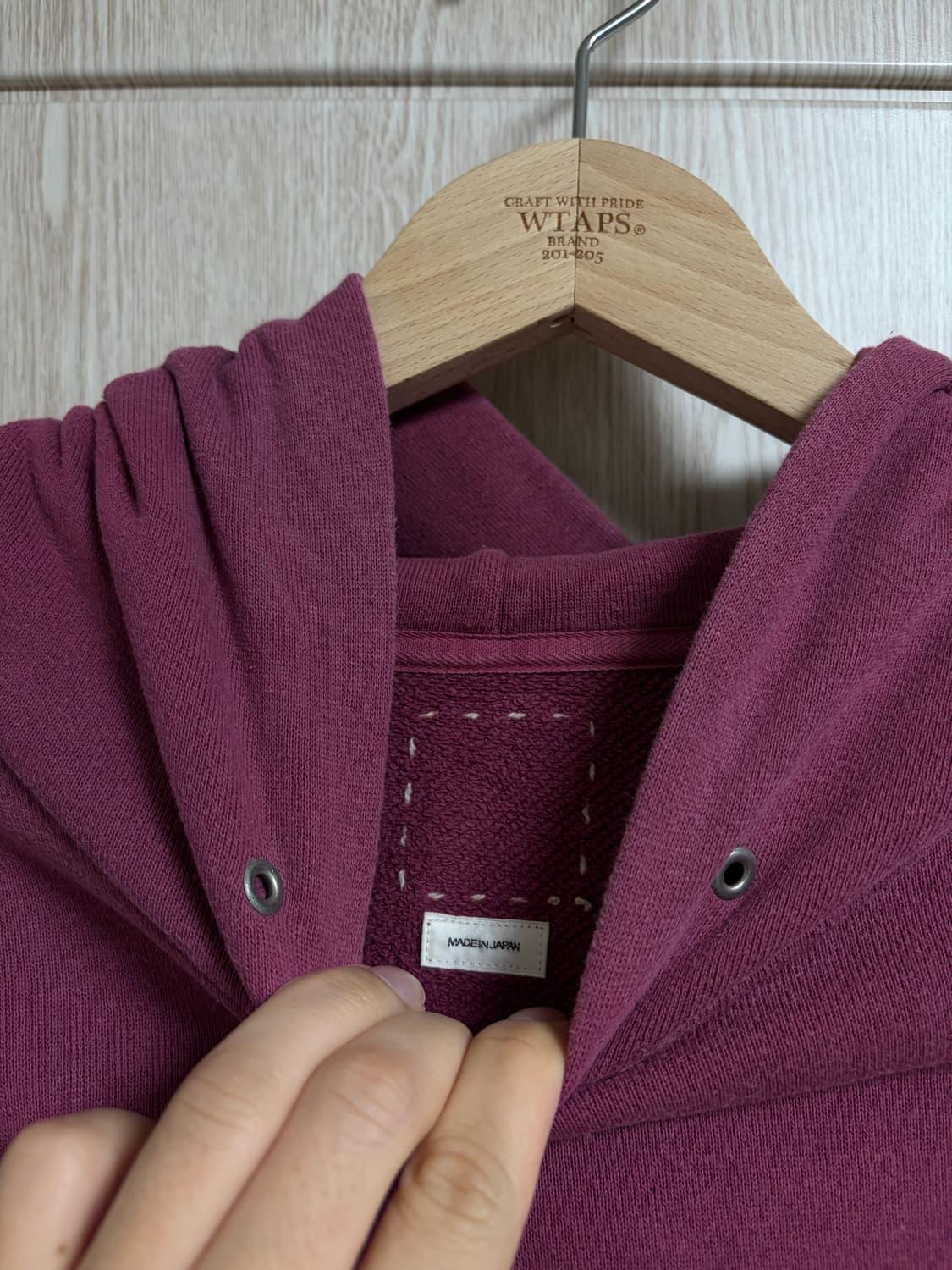 비즈빔 21aw 앰플러스 후드 가먼트다이 버건디 2 상품이미지5