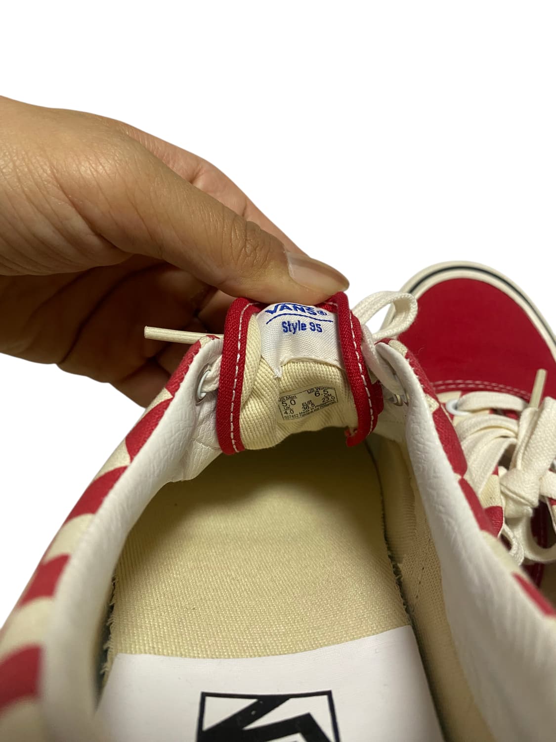 반스 애너하임 95DX 에라 레드 체커보드 230 상품이미지6