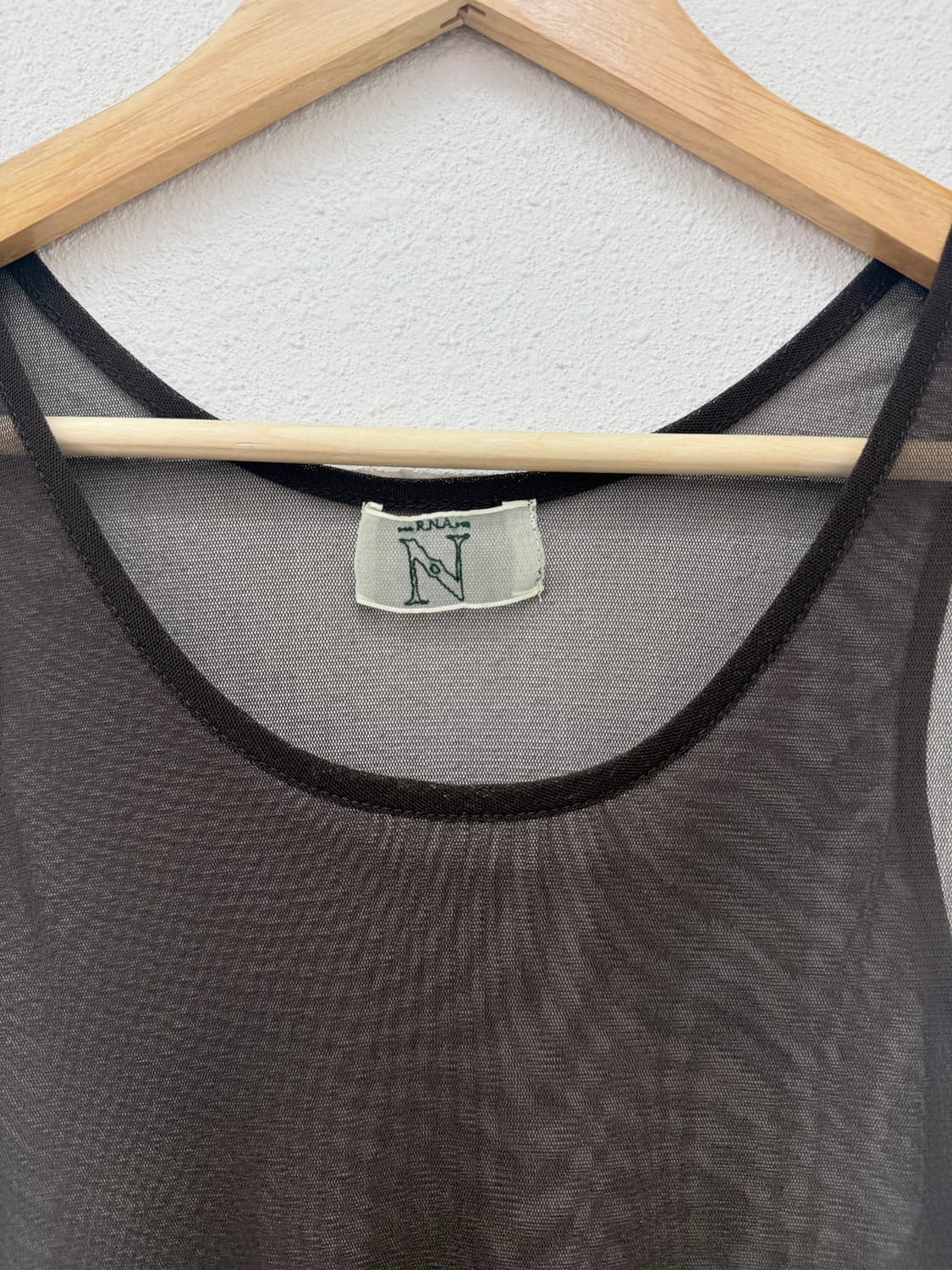 빈티지 RNA-N 브라운 시스루 레이어드 슬리브리스 상품이미지3