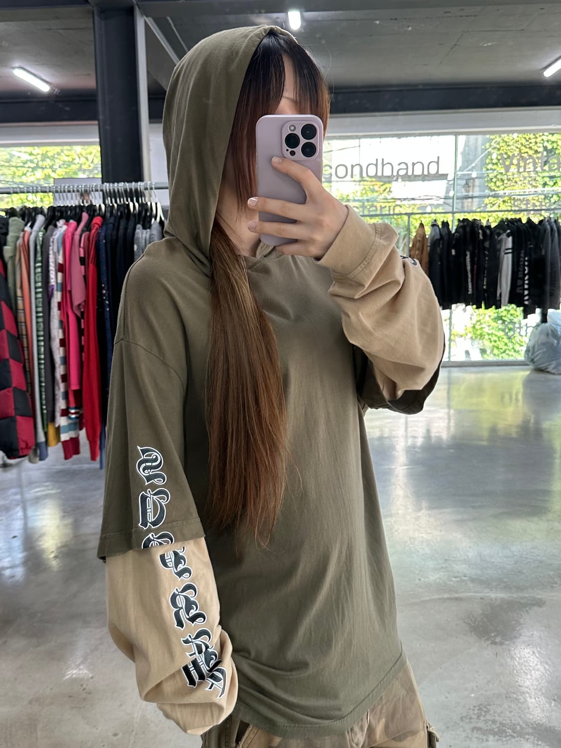 슈프림 22FW 레이어드 후드 올리브 상품이미지1