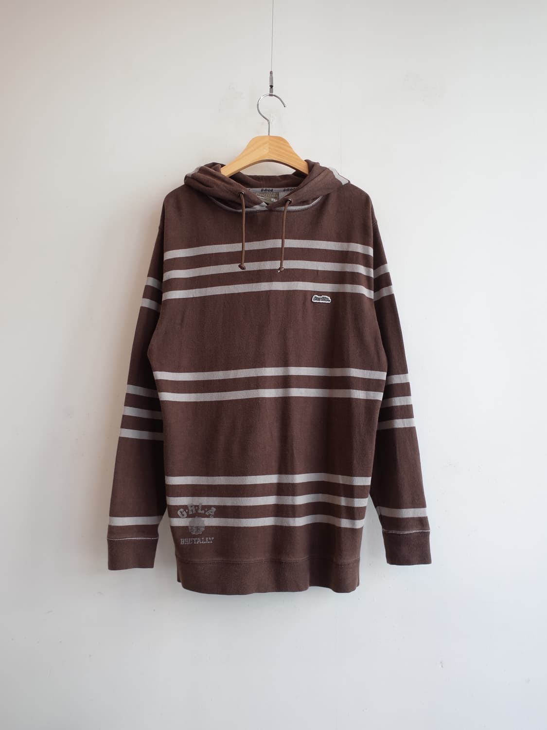 Gorilla 일본 브랜드 스트라이프 코튼 후디 상품이미지1