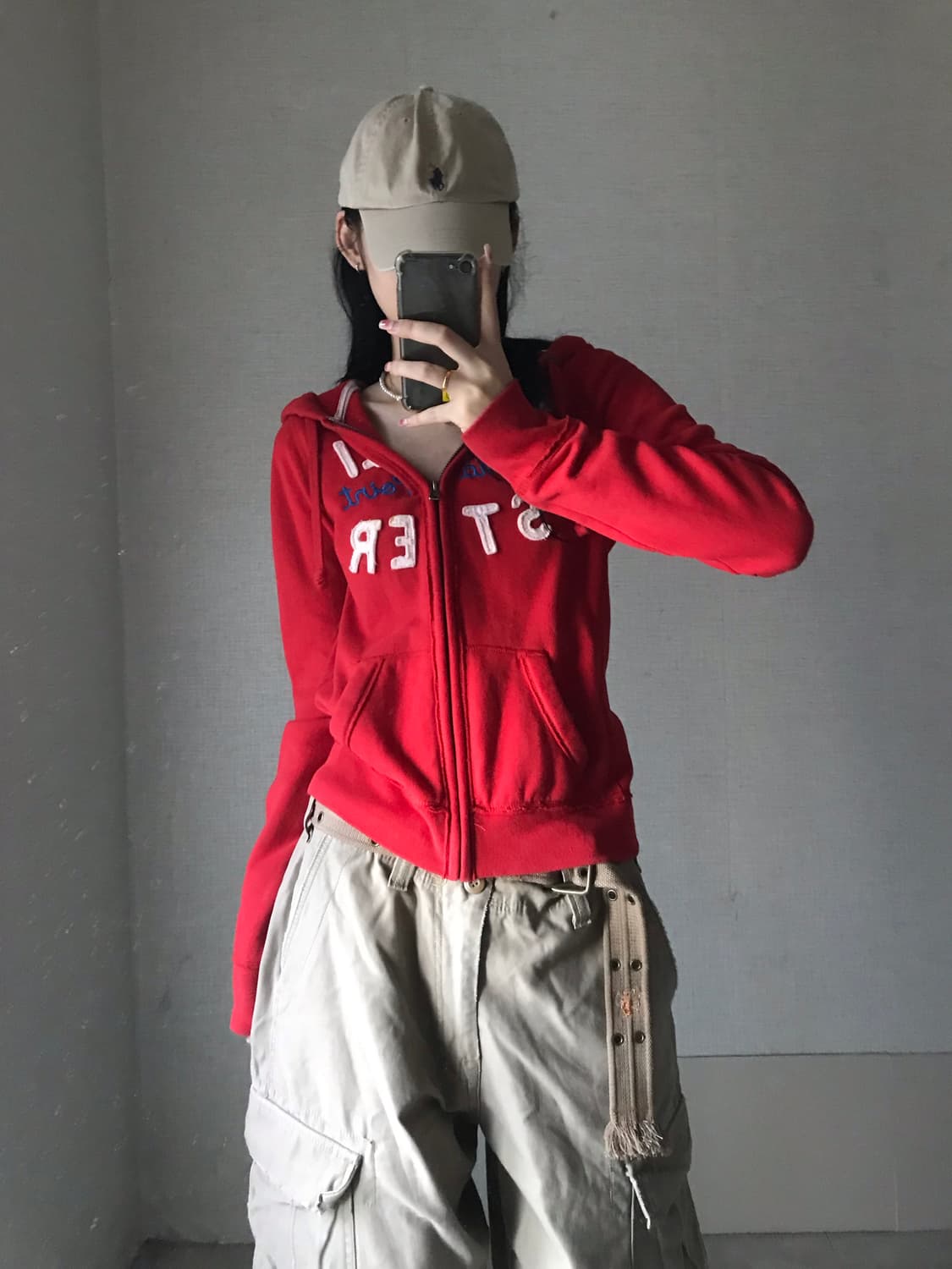 홀리스터 레드 후드집업 상품이미지2
