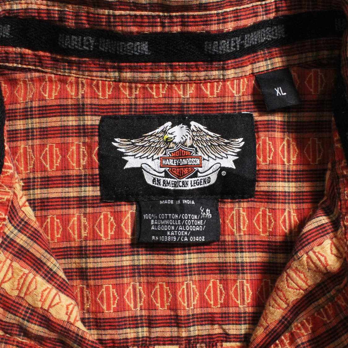 Harley-Davidson 할리 데이비슨 빈티지 체크 반팔셔츠 상품이미지4