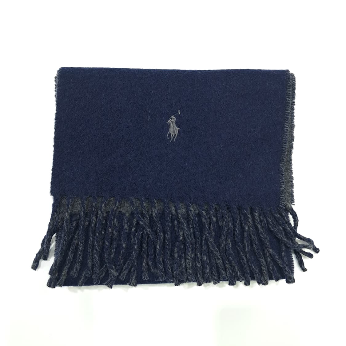 MX184 폴로 랄프로렌 로얄네이비 그레이 램스울 양면 목도리 머플러 상품이미지7
