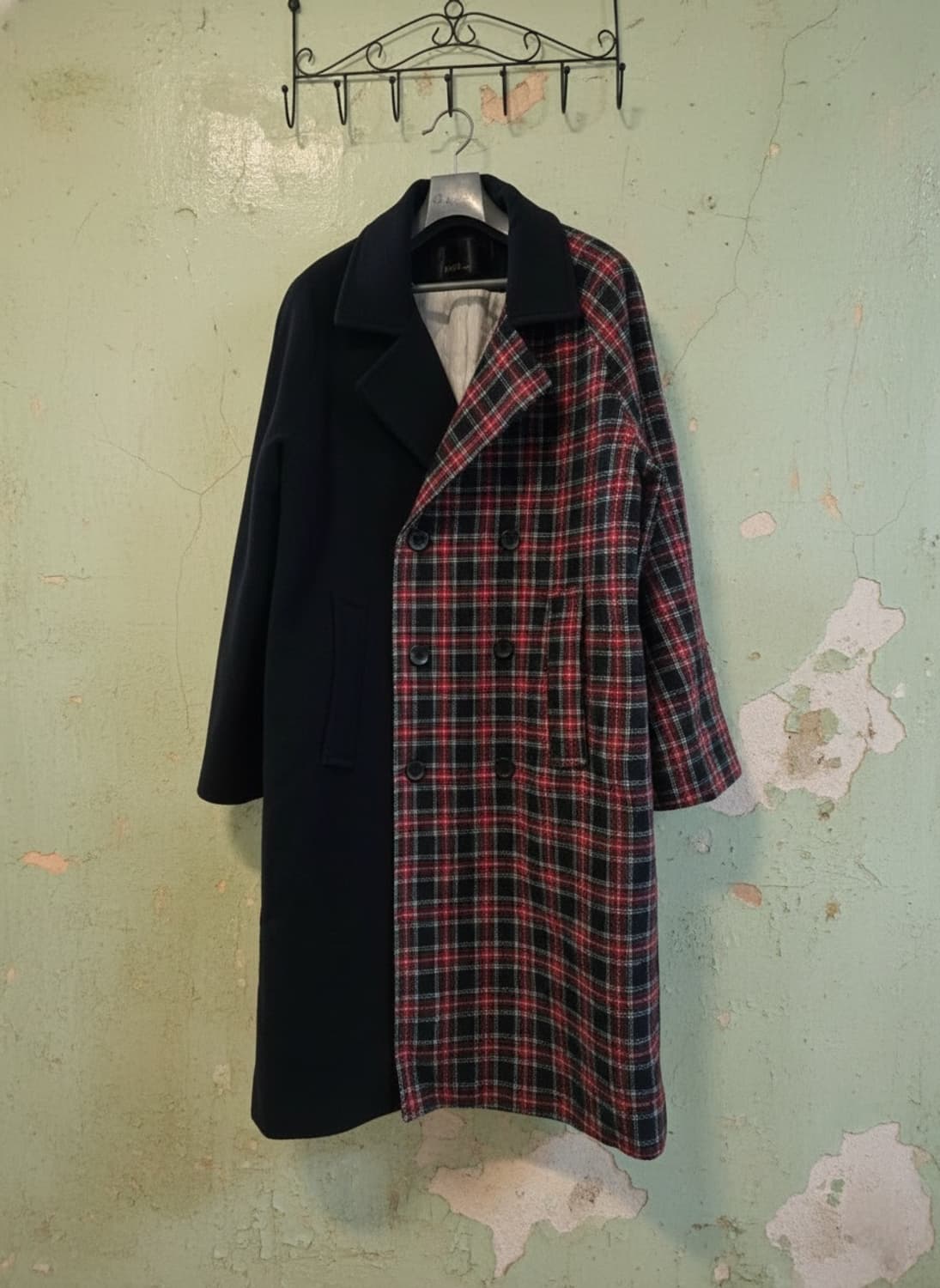 GRAFFITI 체크 롱 코트 M 상품이미지1