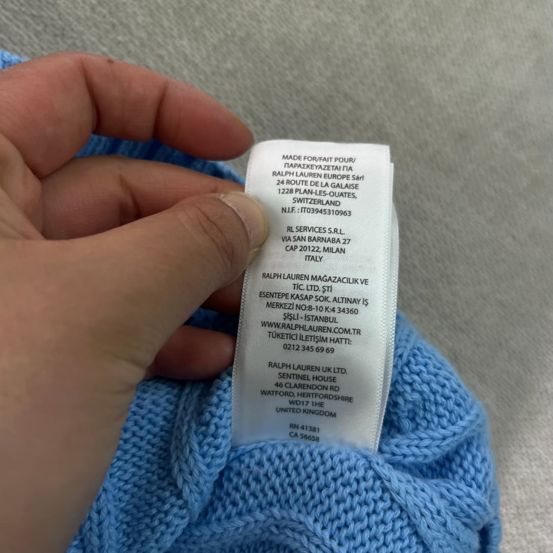 W 95 폴로랄프로렌 스카이블루 스몰포니 꽈배기 반팔 니트 상품이미지6