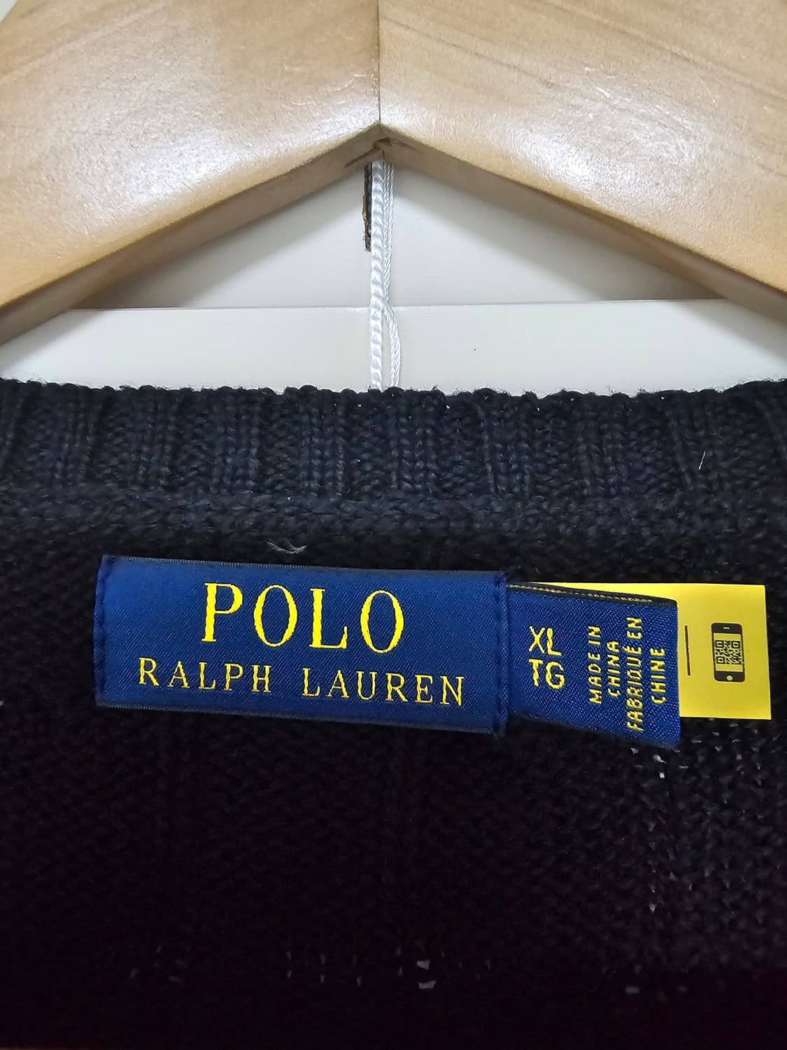 폴로 랄프로렌(QR정품)꽈배기 케이블 니트 블랙 XL 상품이미지4