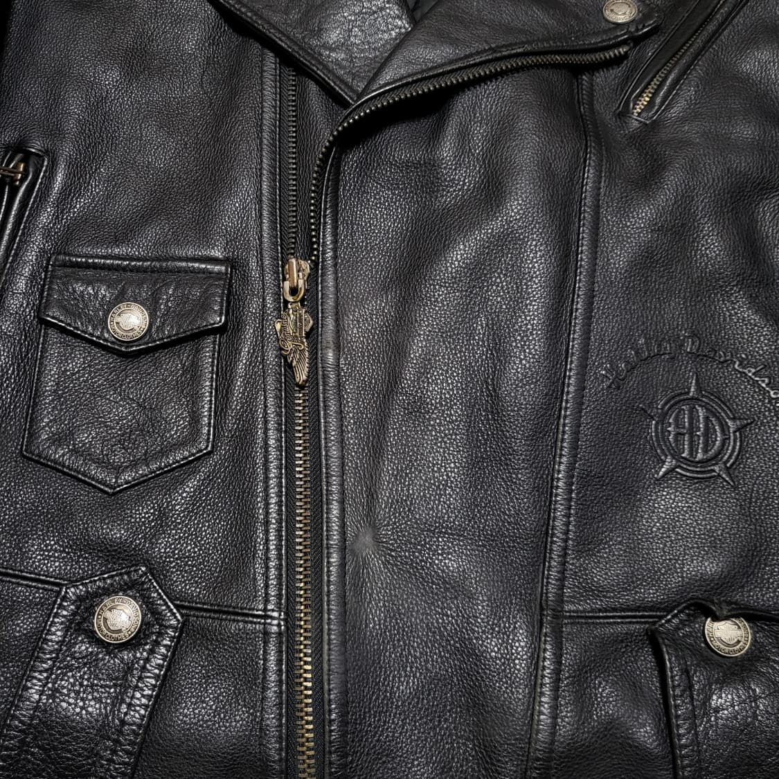 (L) 90s 빈티지 할리데이비슨 가죽자켓 라이더자켓 상품이미지7