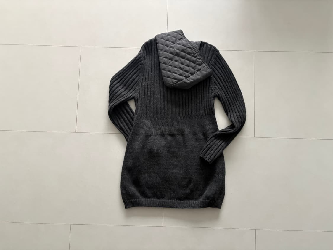 quilted hood knit cardigan 상품이미지3