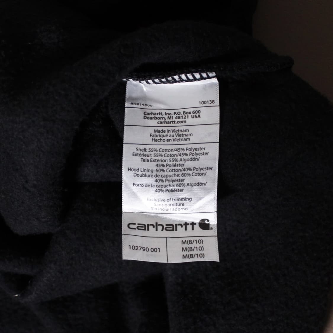 Carhartt 칼하트 블랙 기모 워크 후드티  상품이미지6