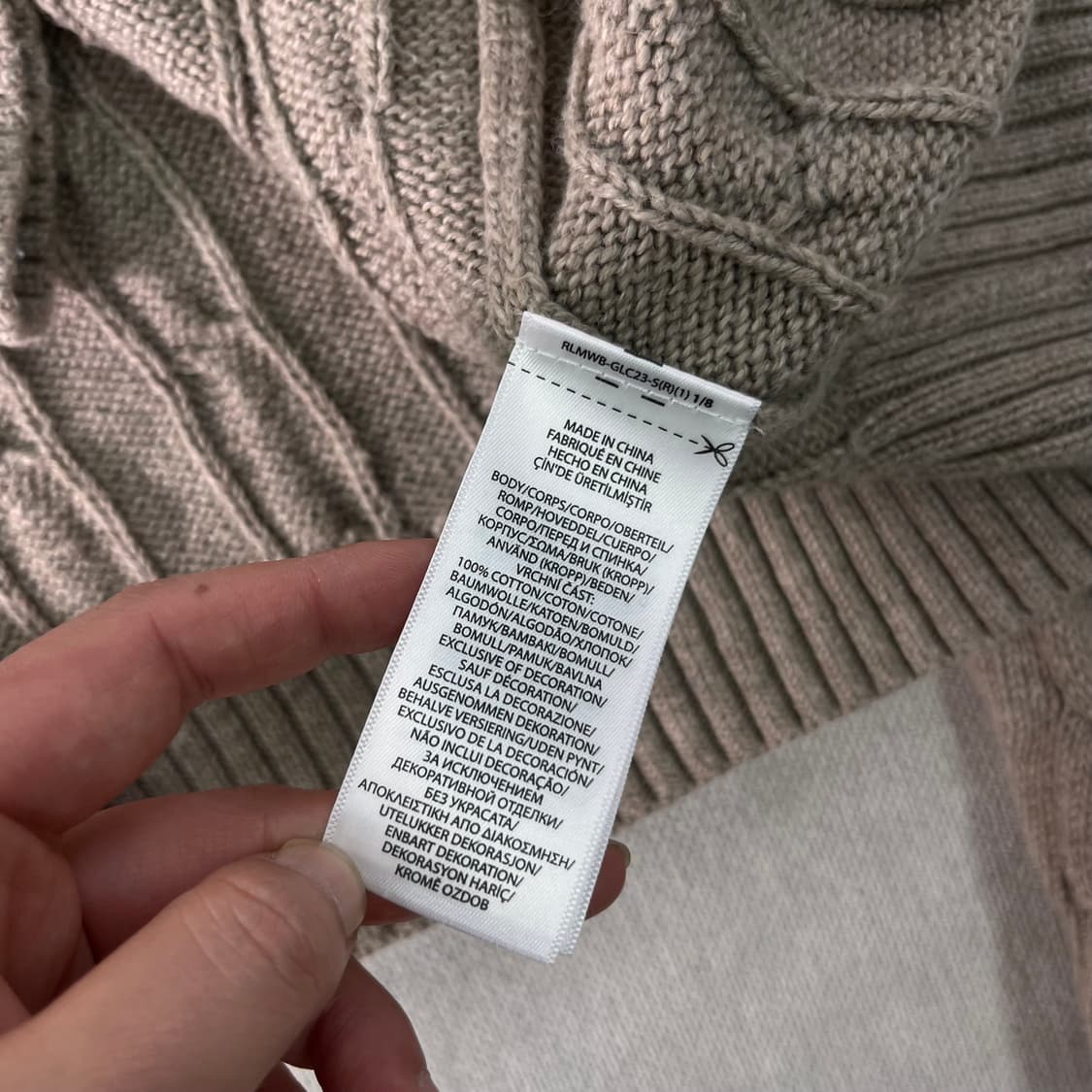 105 폴로랄프로렌 코튼 꽈배기 베이지 니트 상품이미지6