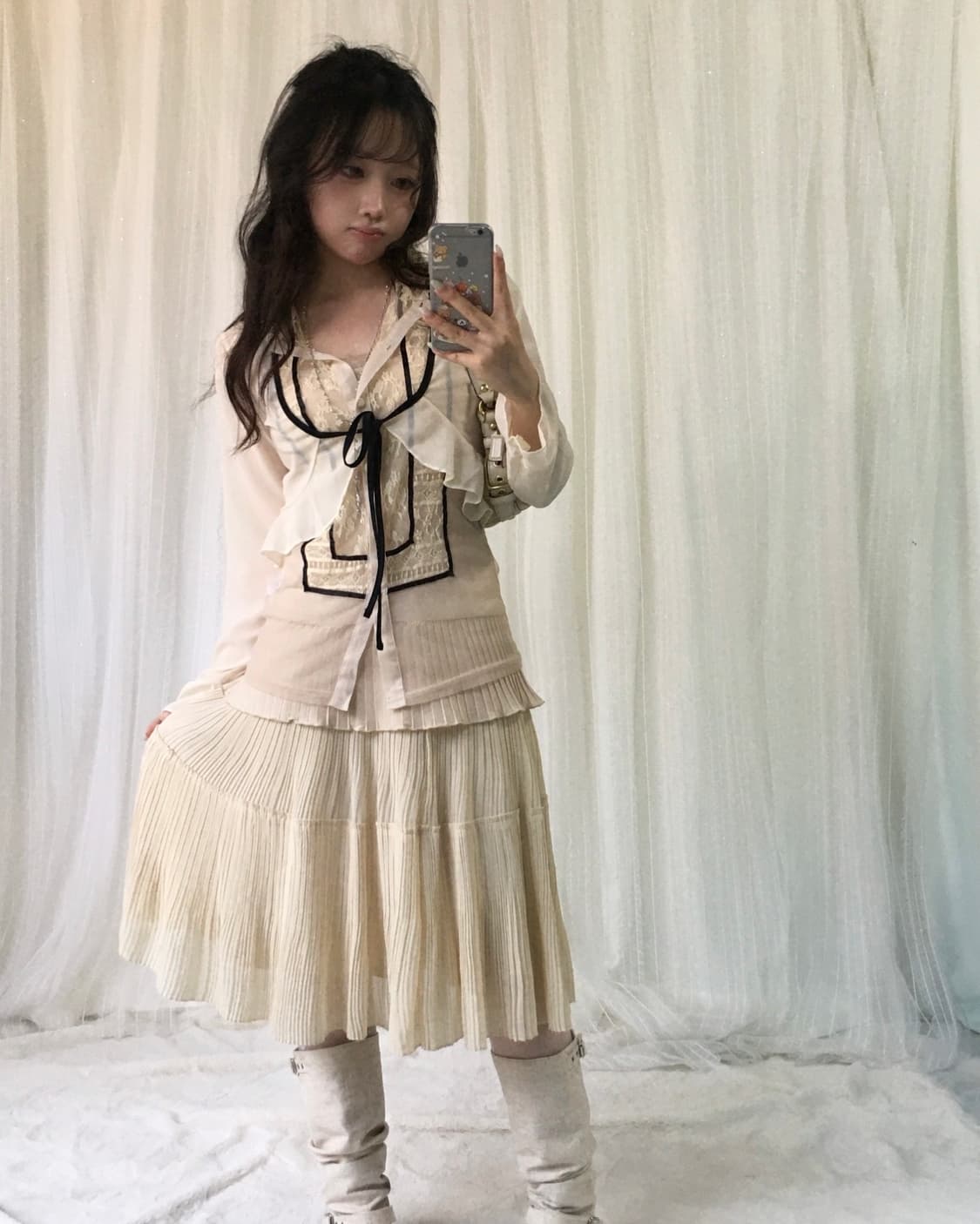 빈티지 베이지 로얄 페어리 레이스 코디세트 상품이미지1