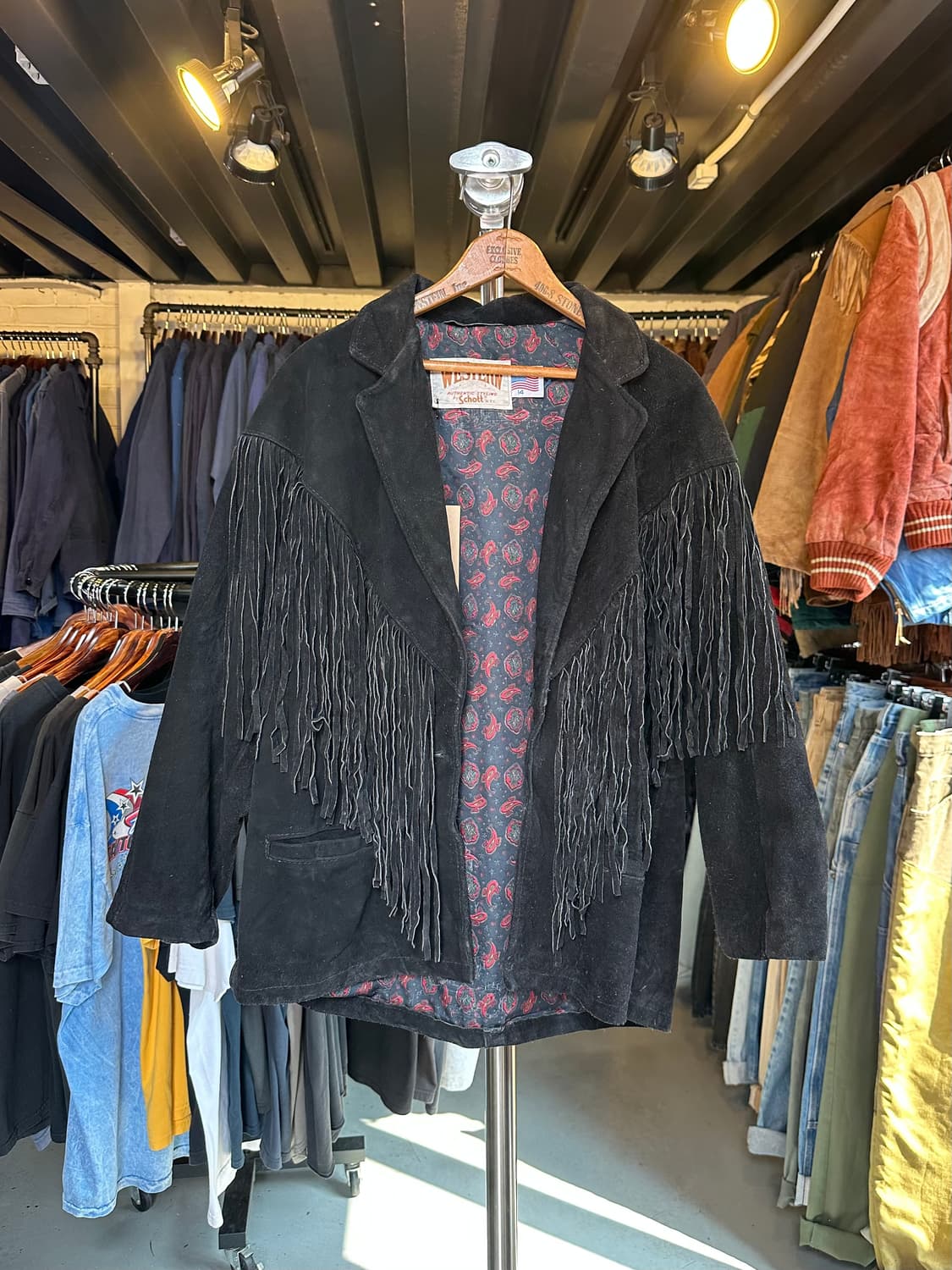 80-90s 쇼트 헤비 리얼 레더 스웨이드 프린지 자켓 상품이미지2