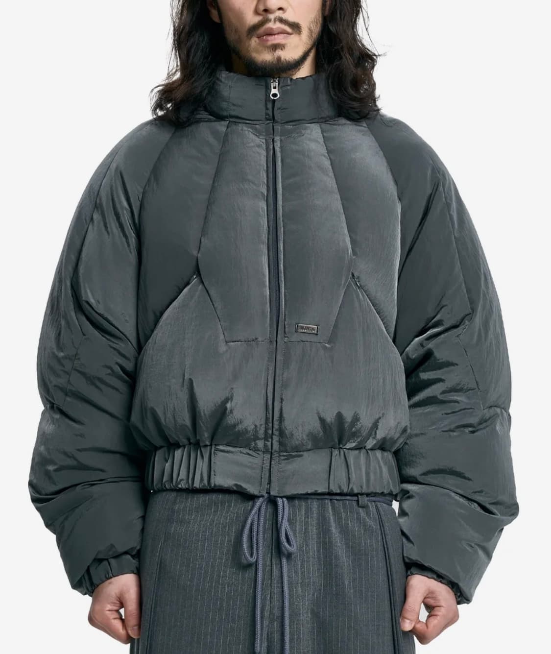 아조바이아조 패널드 쇼츠 패디드 자켓 그레이 상품이미지1