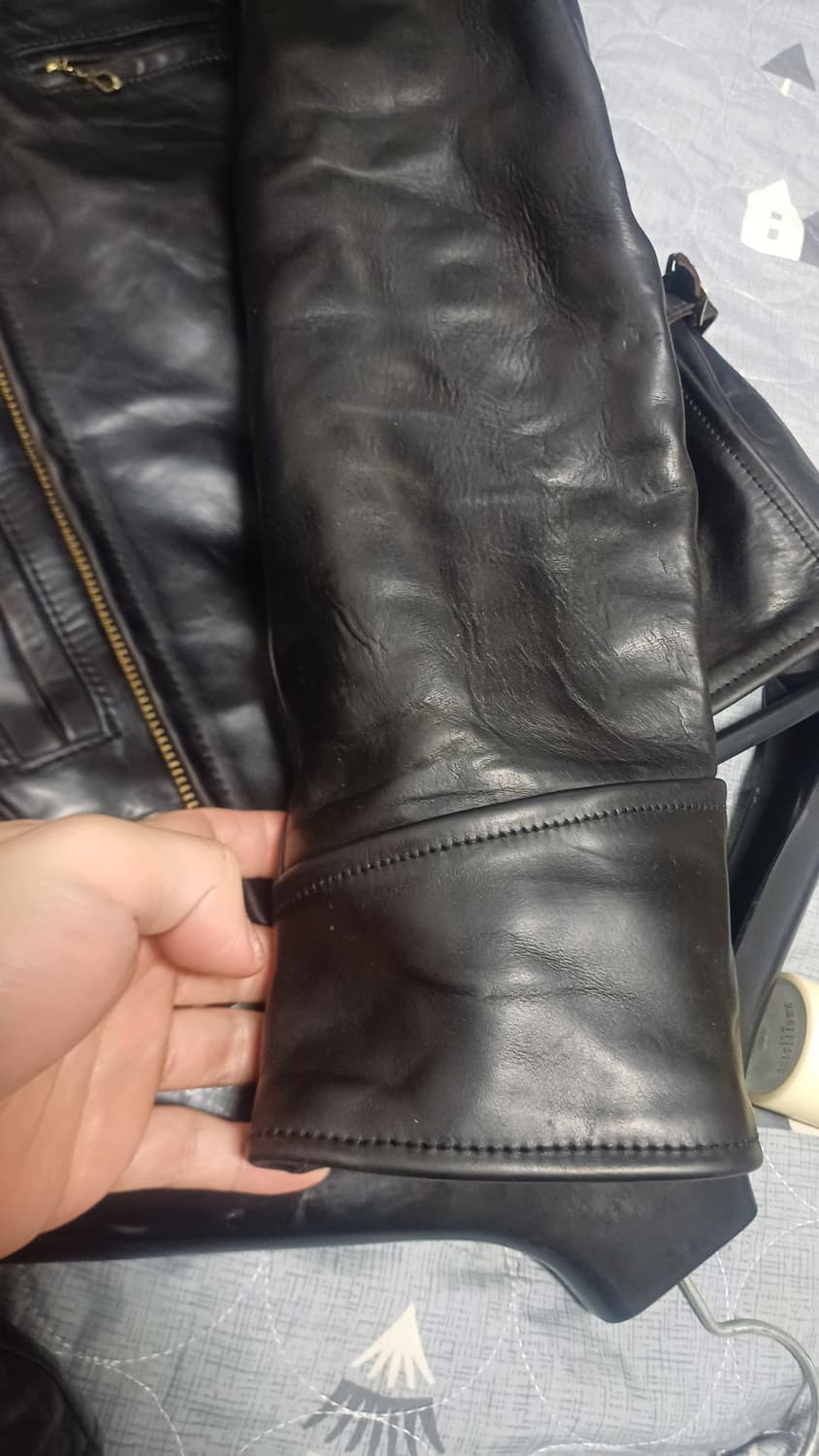 에어로레더 하프벨트 38 별주라벨 호스하이드 말가죽자켓 아메카지워크웨어 상품이미지4