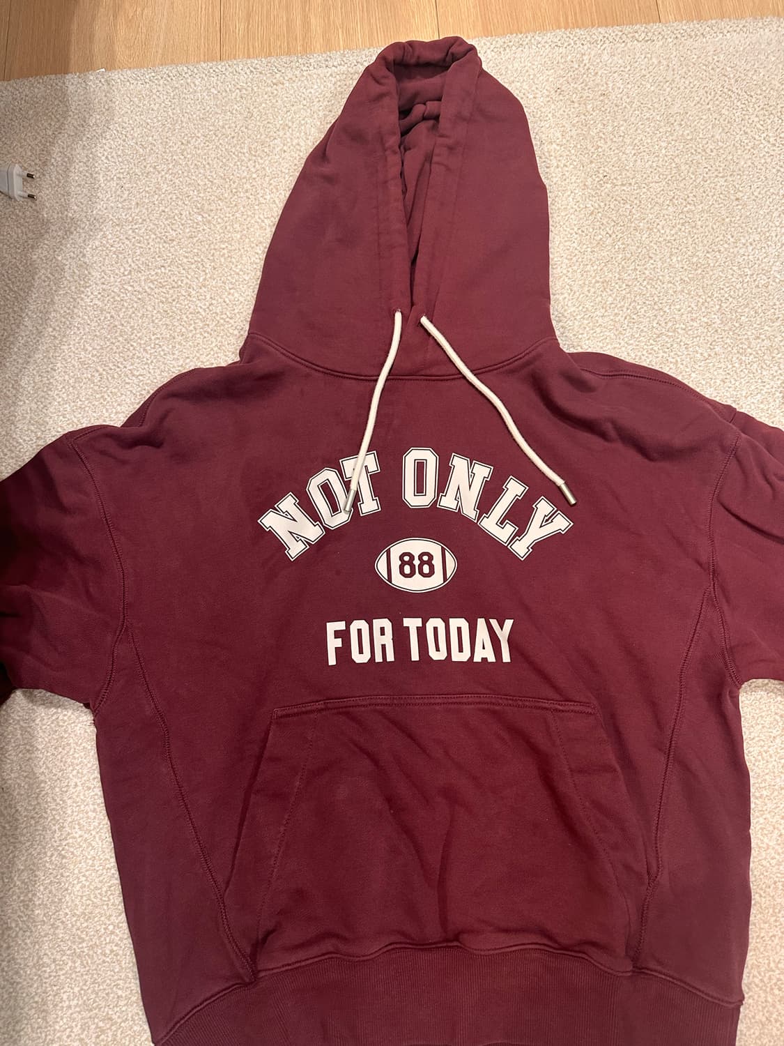 낫온리포투데이 버건디 후드티 S 상품이미지1