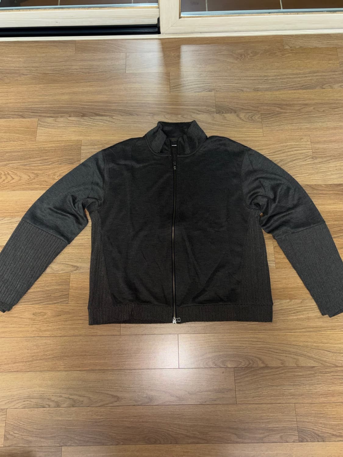 해칭룸 더블 슬리브 트랙 가디건 다크 카키 (5-XL) 상품이미지2