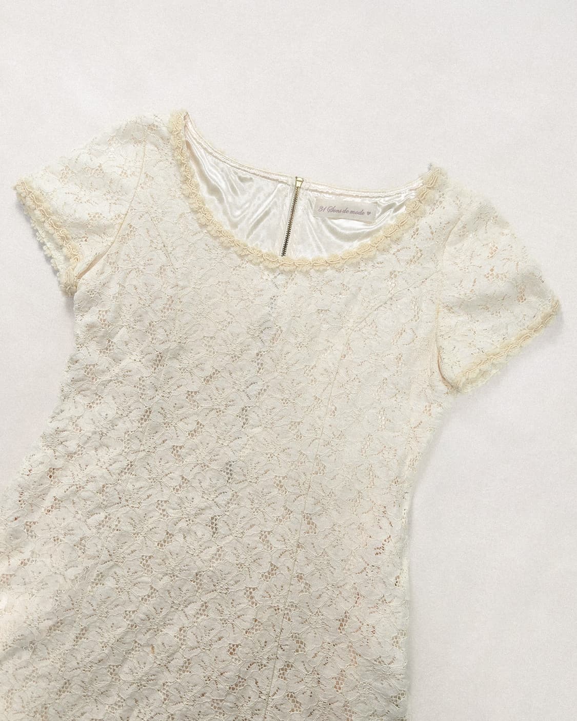 31 Sons de mode 피코 레이스 넥라인 크림 미니 상품이미지2