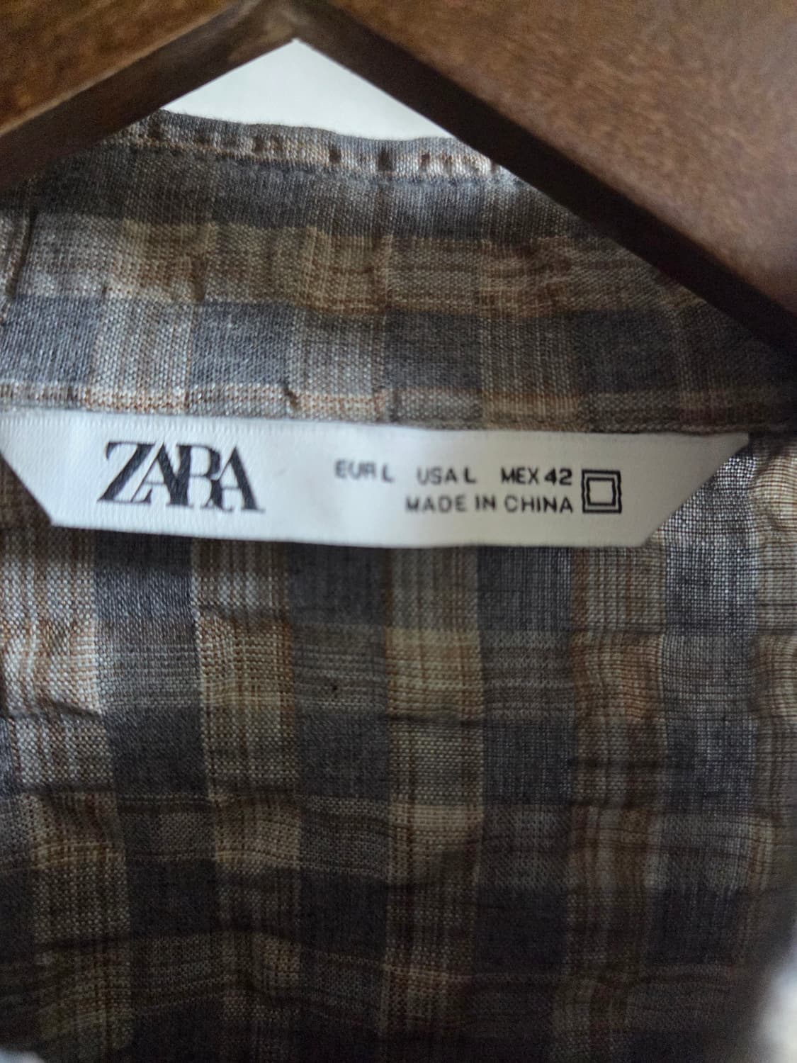 ZARA 자라 시어서커 엠보 체크 셔츠 L 상품이미지3
