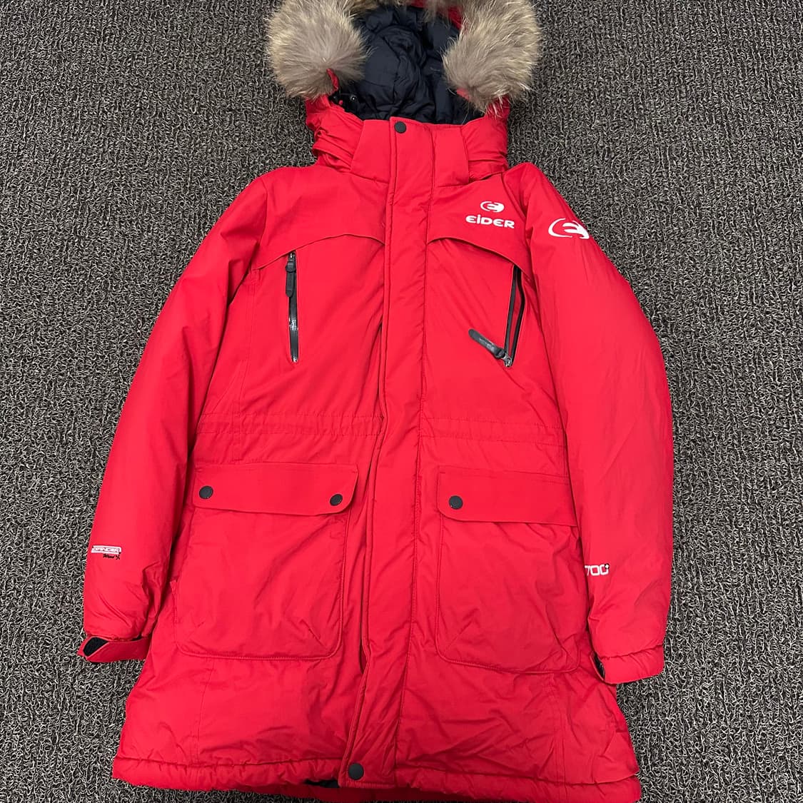 아이더 700 구스다운 사파리 롱패딩 레드 90(S) 상품이미지1