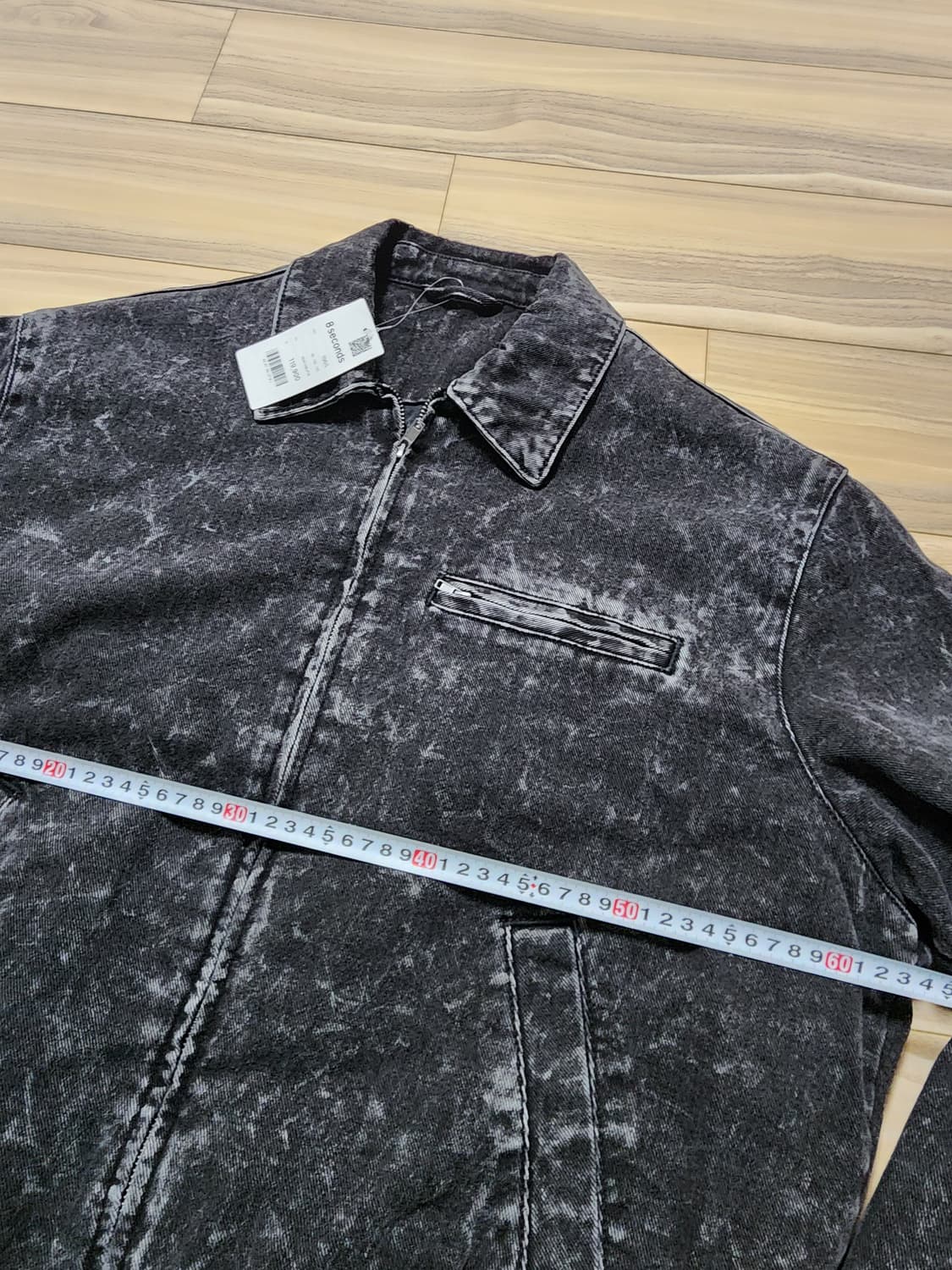 에잇세컨즈스톤워싱데님패딩집업블루종L 상품이미지7