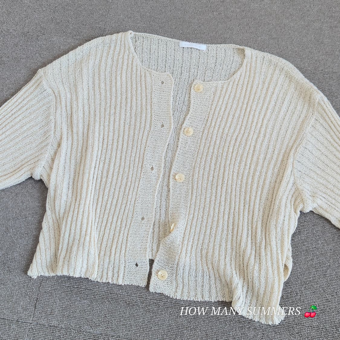 매니크(MAENIQUE) 아이보리 시스루 골지 가디건 상품이미지4