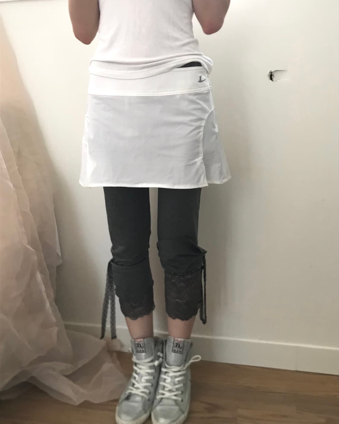 Lecaf white simple line point mini skirt 상품이미지6