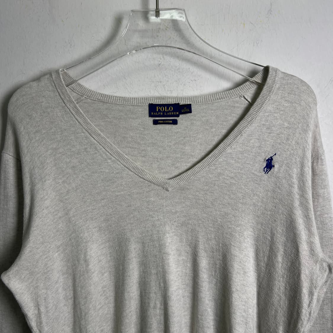 폴로 랄프로렌 피마 코튼 브이넥 니트 M 상품이미지4