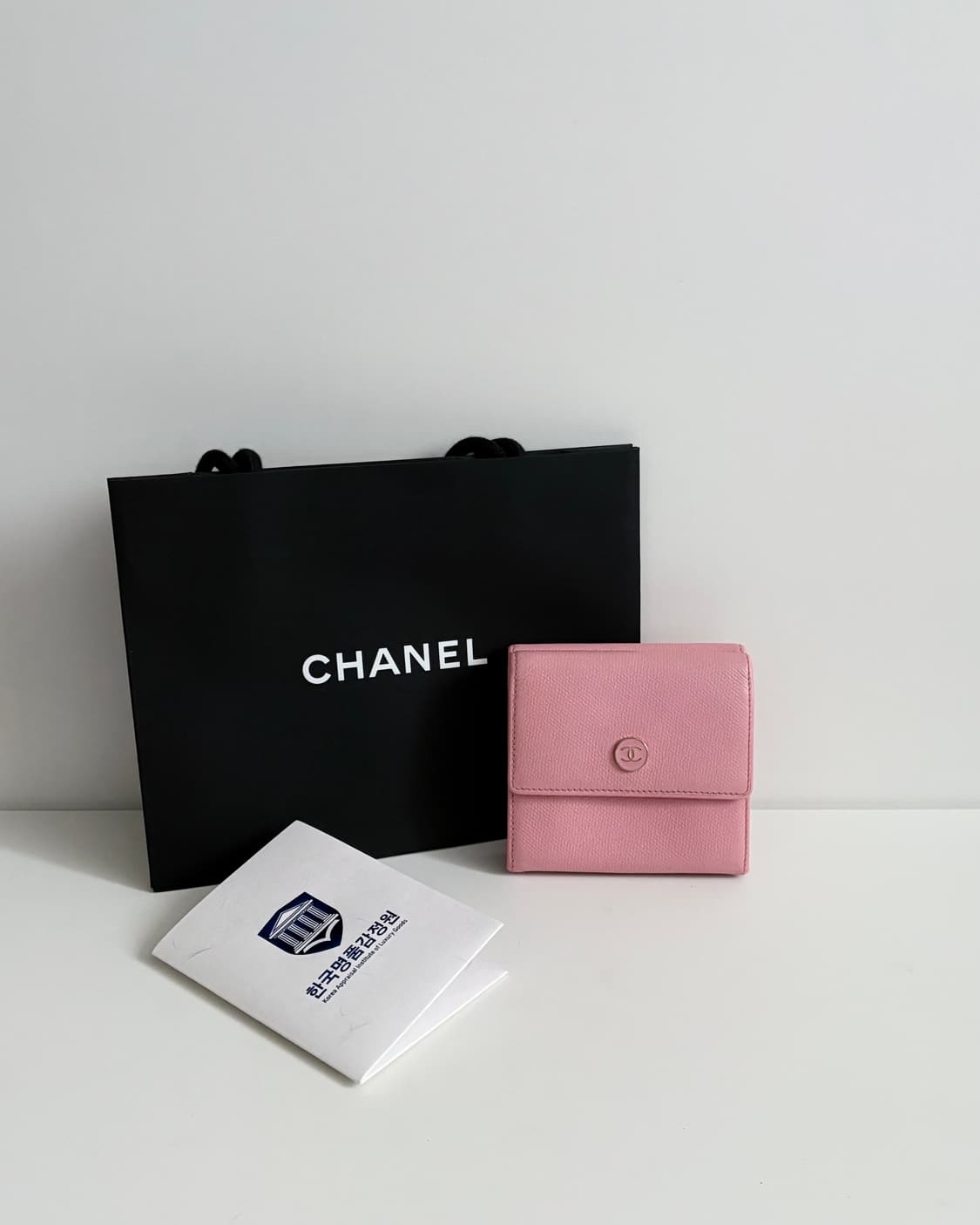 CHANEL 샤넬 cc 버튼 카드 반지갑 핑크 상품이미지2