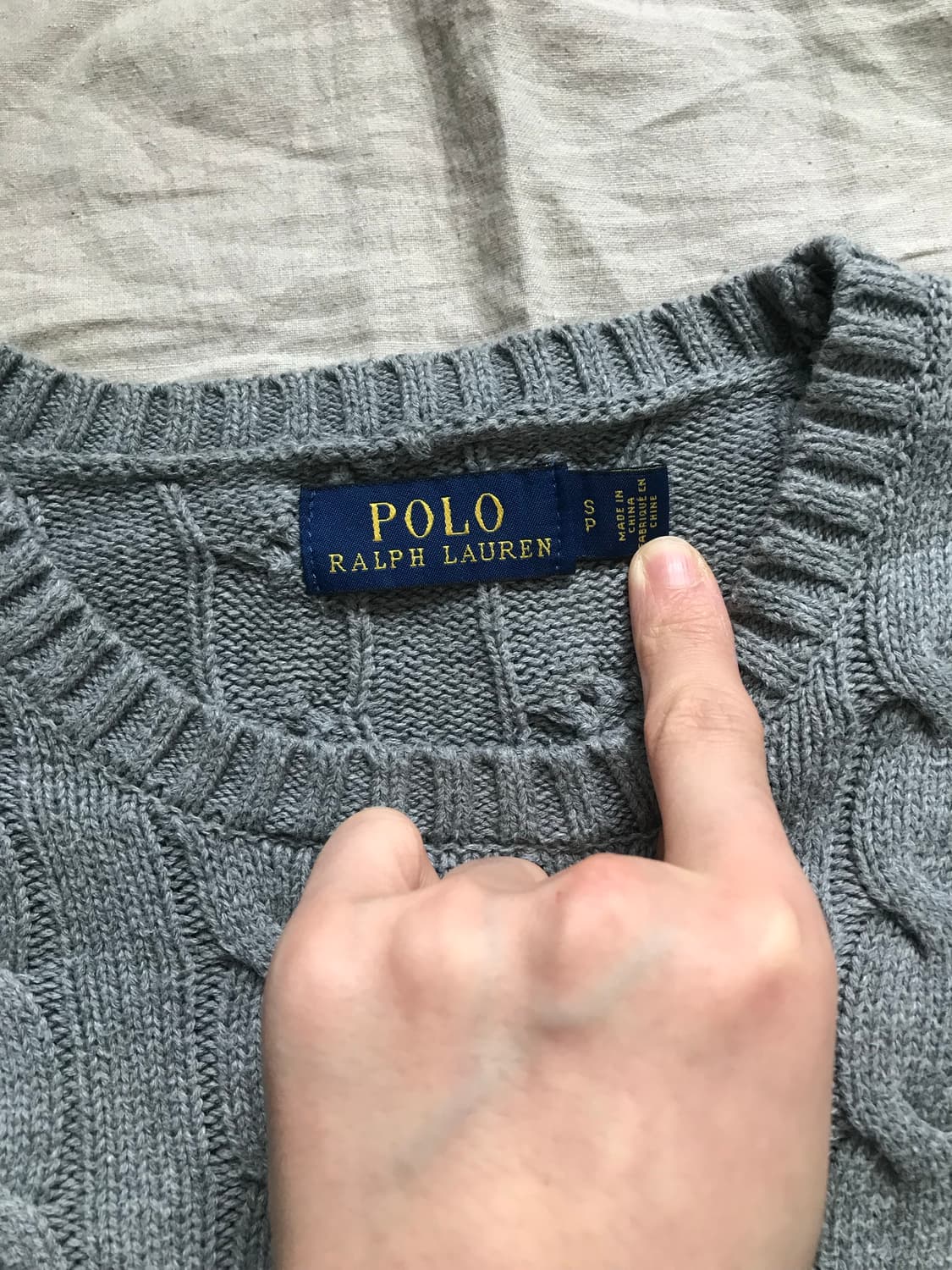 폴로 랄프로렌 포니 로고 그레이 케이블 니트 상품이미지6