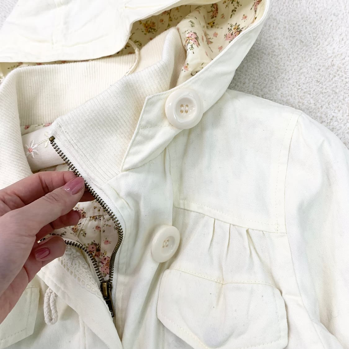 Liz lisa ♥ 리즈리사 크림바닐라 잔꽃 봄 야상 자켓 상품이미지3