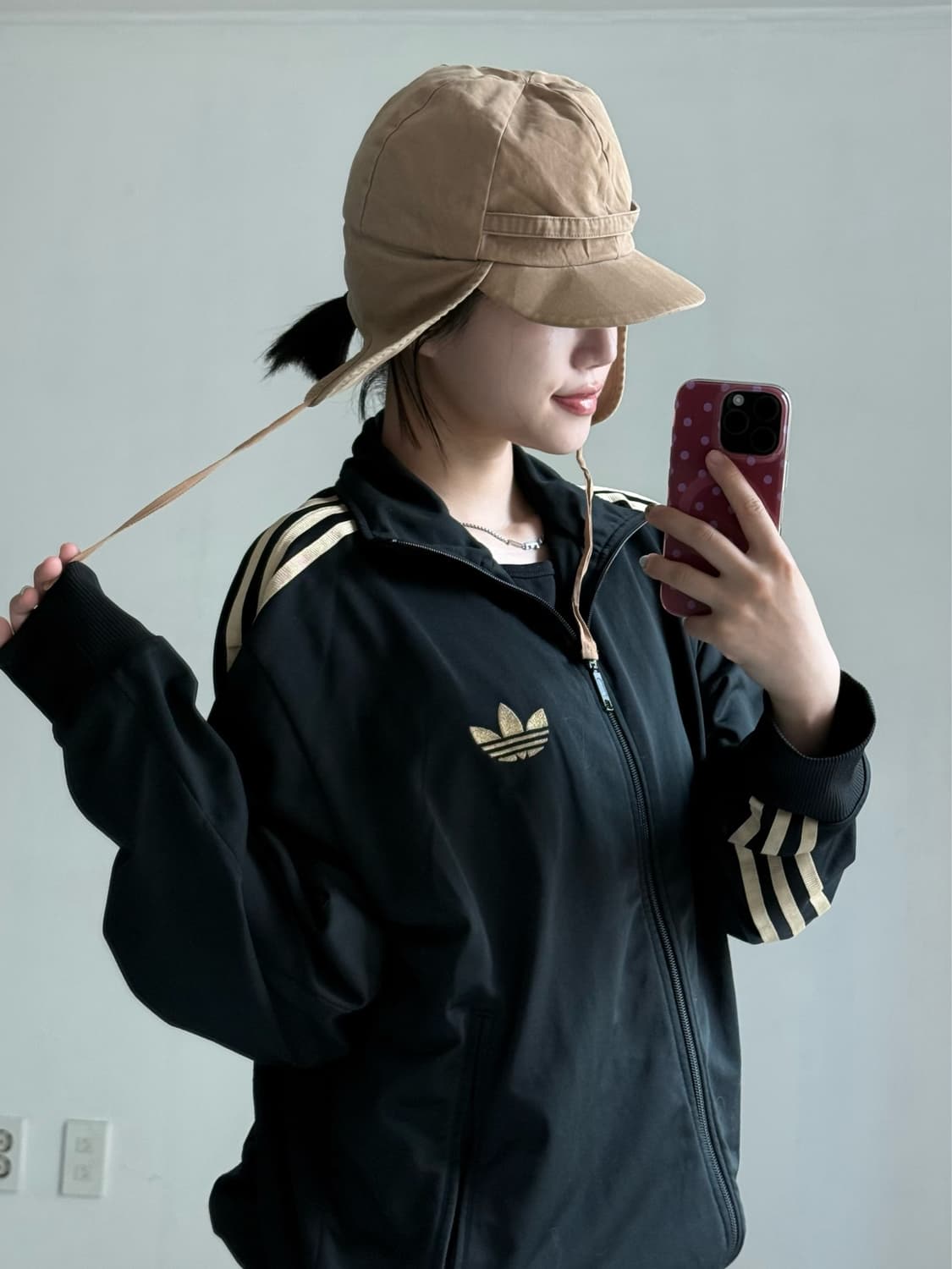 폴로 베이지 체크 이어플랩 상품이미지3