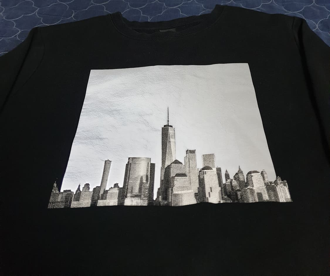 H&M 뉴욕빌딩 그래픽 기모 맨투맨 블랙 (M) 상품이미지2