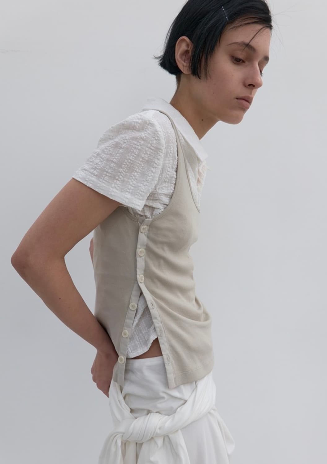 낫띵 에브리띵 사이드 버튼 슬리브 새제품 상품이미지4