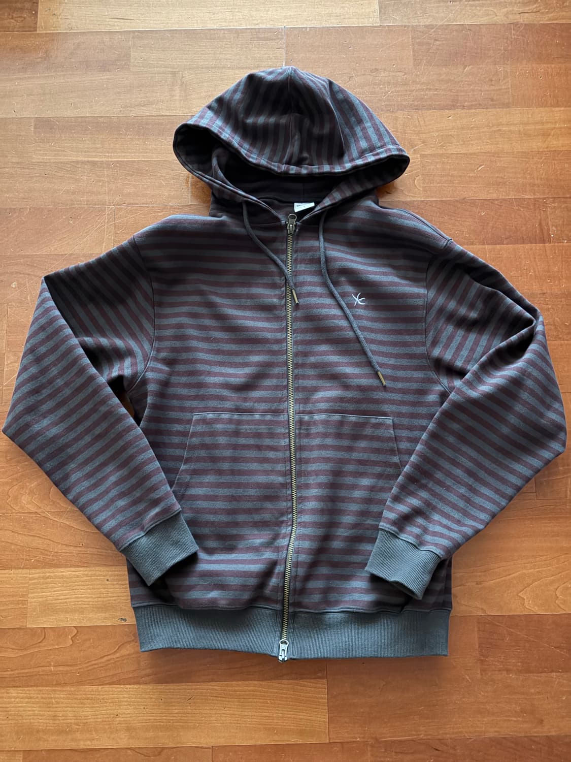 더콜디스트모먼트 스트라이프 후드집업 S 상품이미지1