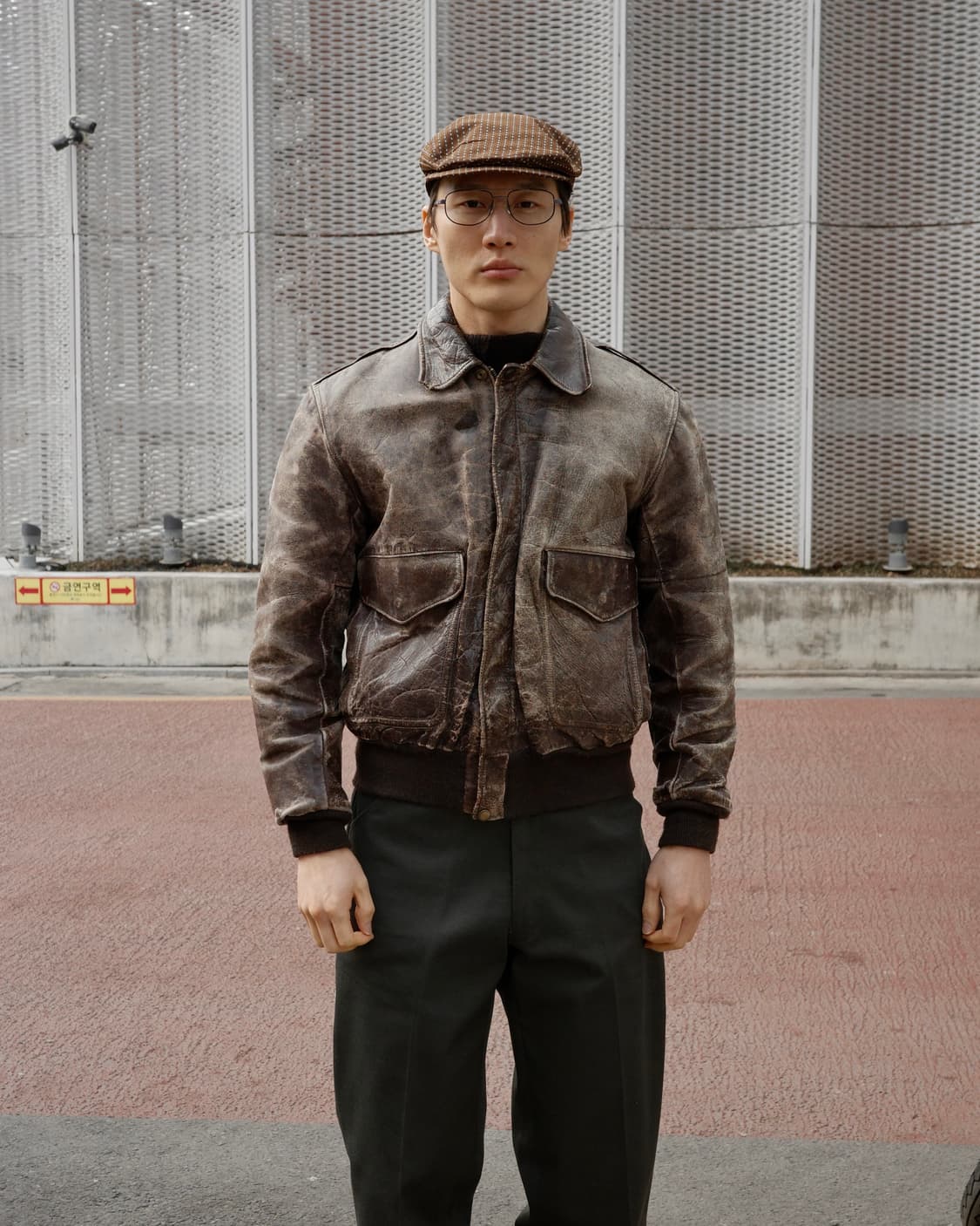 빈티지 디스트레스드 하드 파티나 a-2 레더 자켓 상품이미지8