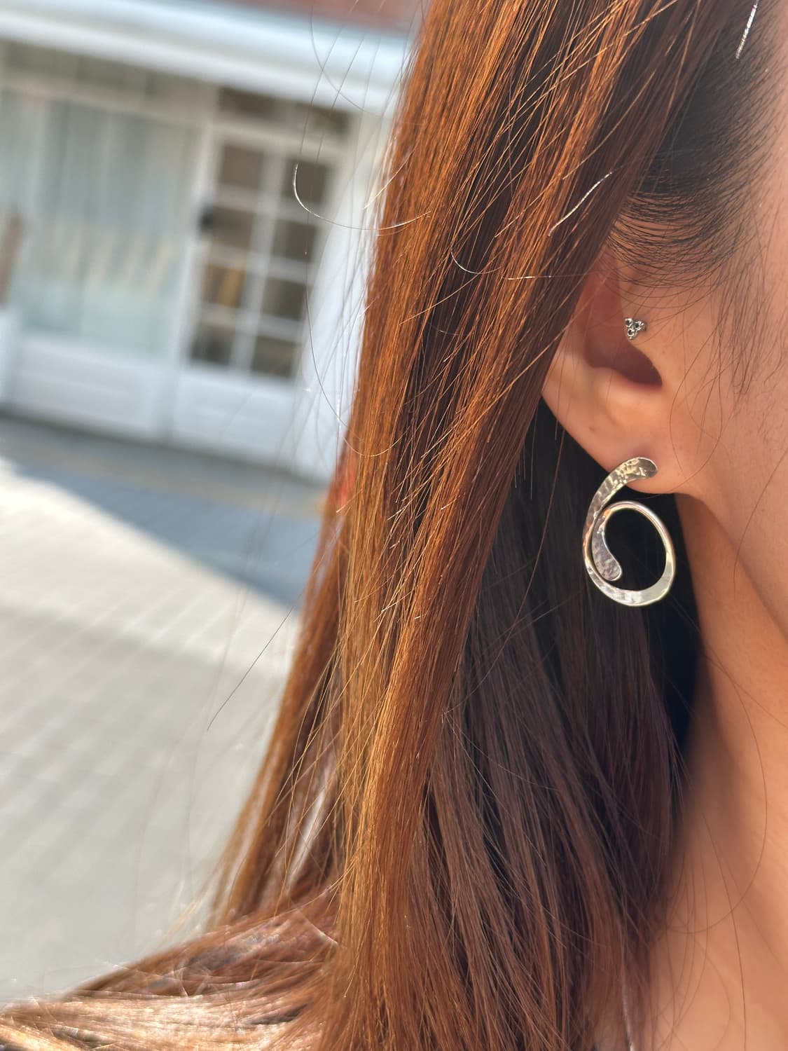 VintageHammered Spiral 925Silver Earring 상품이미지3
