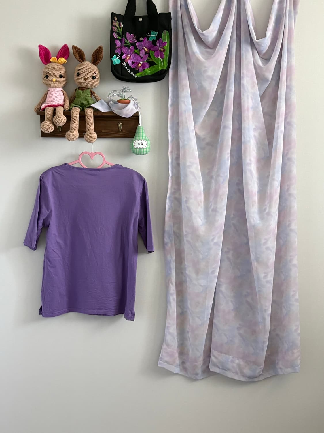 보라 자수 티 상품이미지3