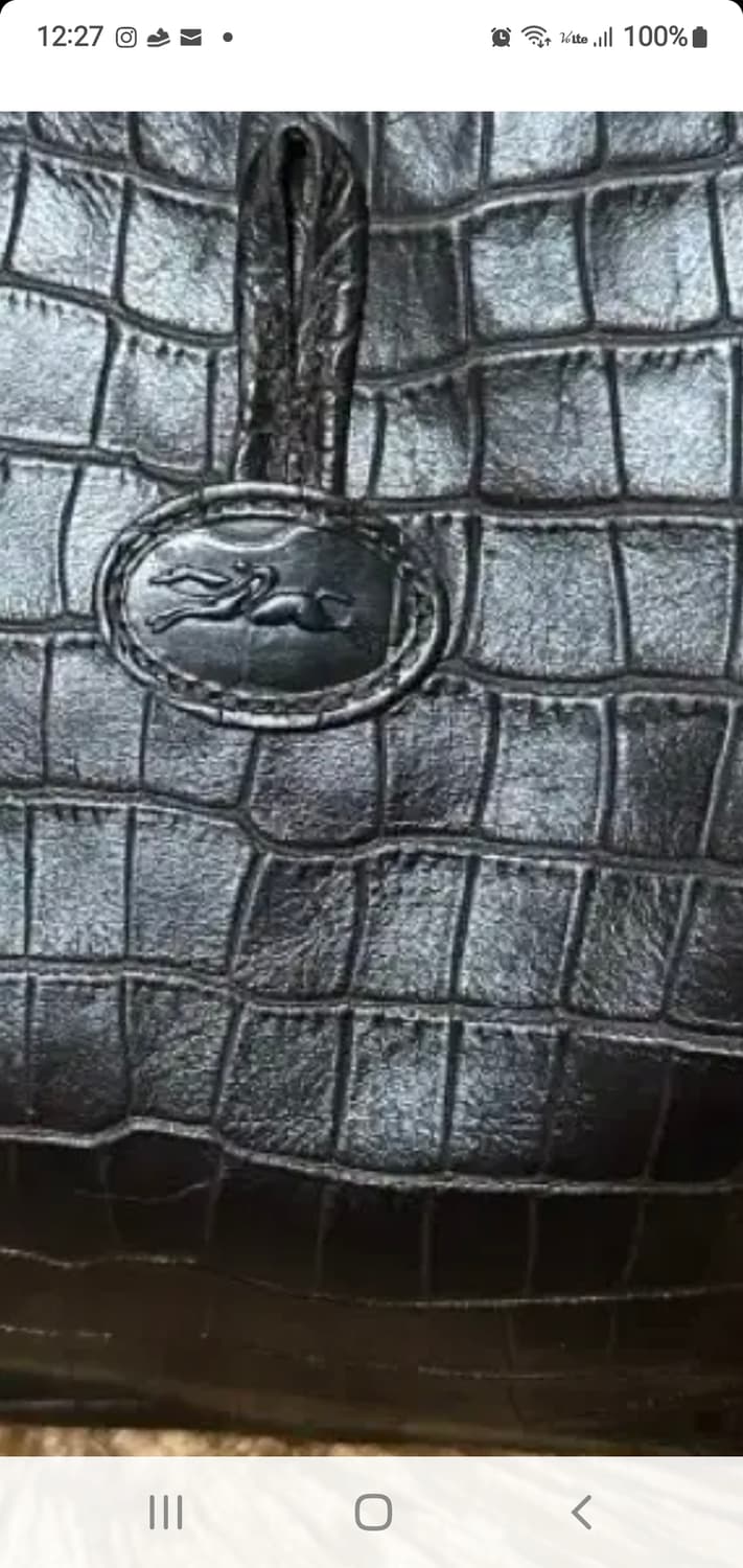 Longchamp 정품 롱샴 악어무늬 블랙 토트백 상품이미지3