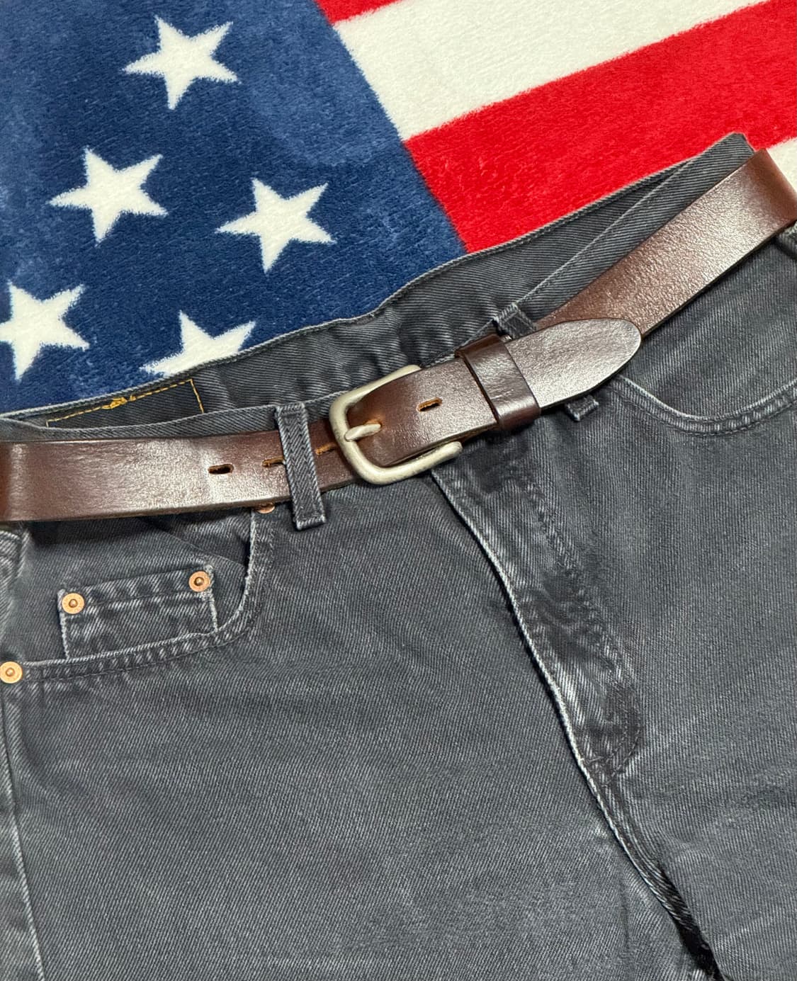 빈티지레더벨트 vintage leather belt 가죽벨트 브라운벨트 상품이미지8