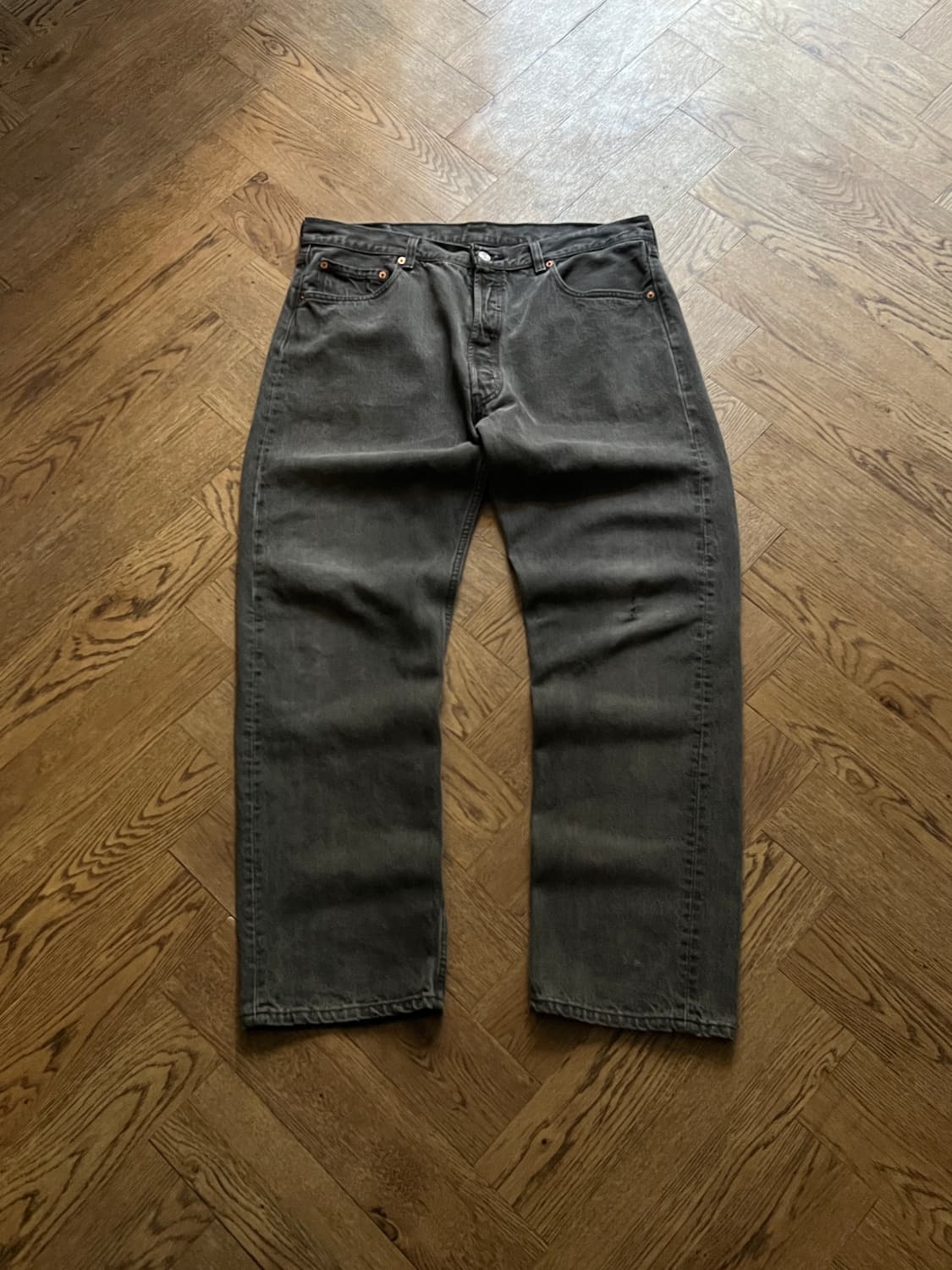 [38]90's 리바이스 501 USA Made 흑청 데님 팬츠 S13 상품이미지2