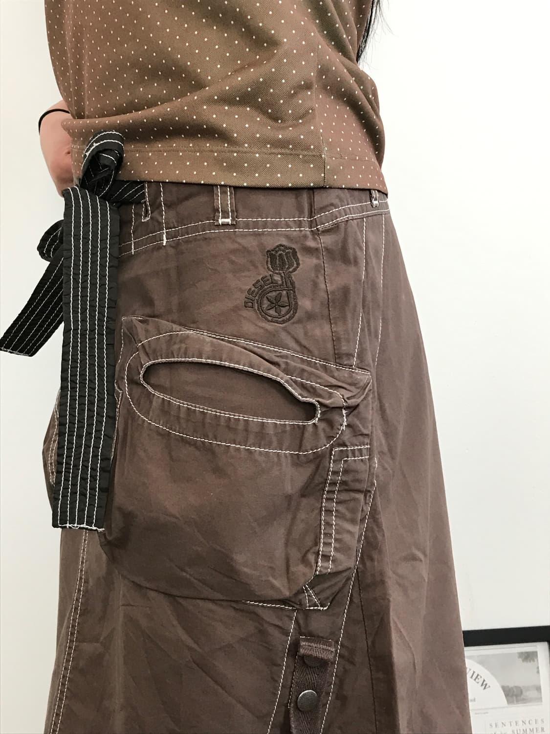 Diesel Brown Utility Cargo Midi Skirt  상품이미지3