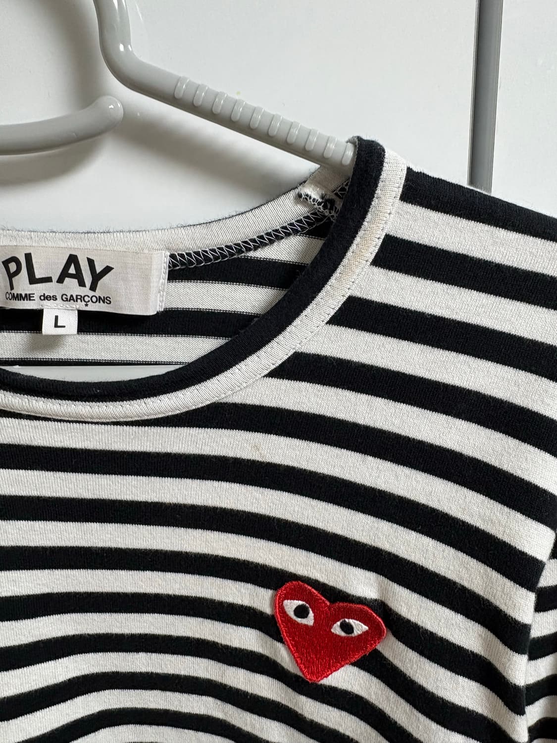꼼데가르송 PLAY 스트라이프 긴팔 티셔츠  우먼 L 상품이미지5
