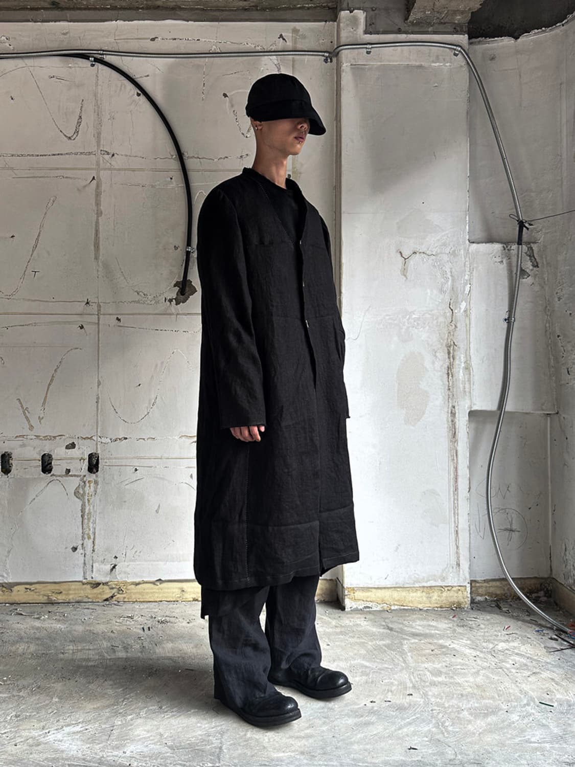 [48] san263-1 single breasted hemp coat 상품이미지8