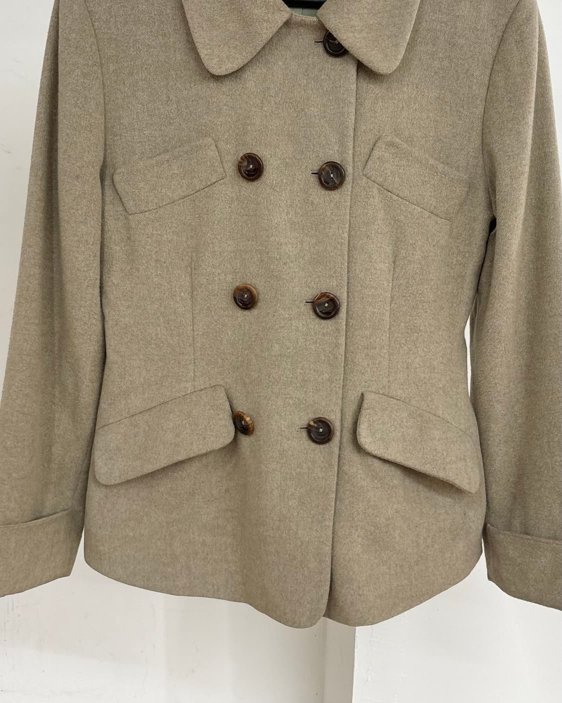 질샌더 베이지 더블 브레스티드 울코트 상품이미지5